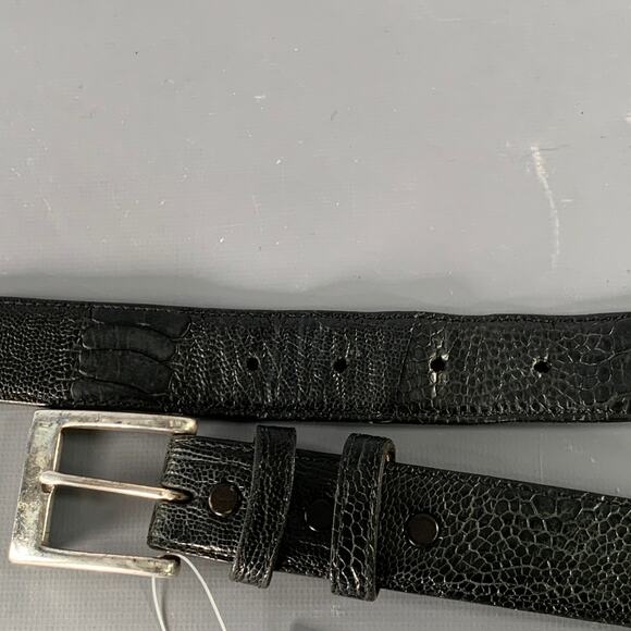 NO BRAND Size 42 Black Croc Embossed Leather Belt - Picture 7 of 7